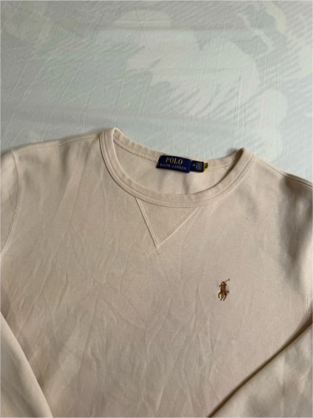 Polo by Ralph Lauren Light Cream Crewneck Sweatshirt with Pony Logo